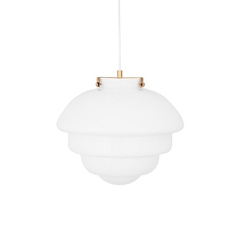Szklana lampa wisząca Chloe art deco biały mat